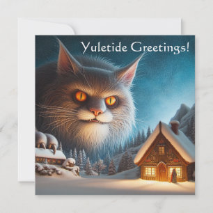 Yule Cat Flat Christmas Kaart