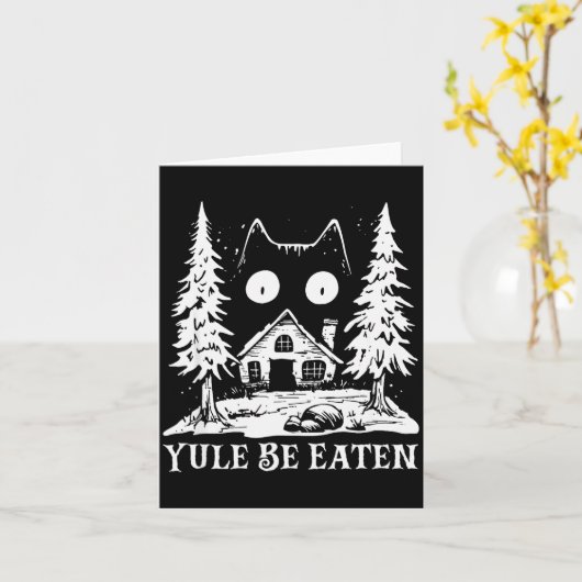 Yule Cat For Men Women Girls Kids  Kaart (Gele Bloem)