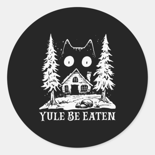 Yule Cat For Men Women Girls Kids  Ronde Sticker (Voorkant)