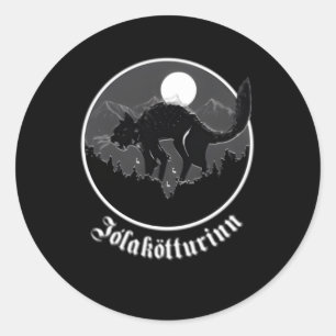 Yule Cat Jolakotturin IJslands Folklore Ronde Sticker