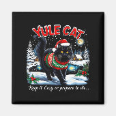 Yule Cat Keep It Cozy Funny Christmas Quote  Magneet (Voorkant)