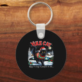 Yule Cat Keep It Cozy Funny Christmas Quote Sleutelhanger (Voorkant)