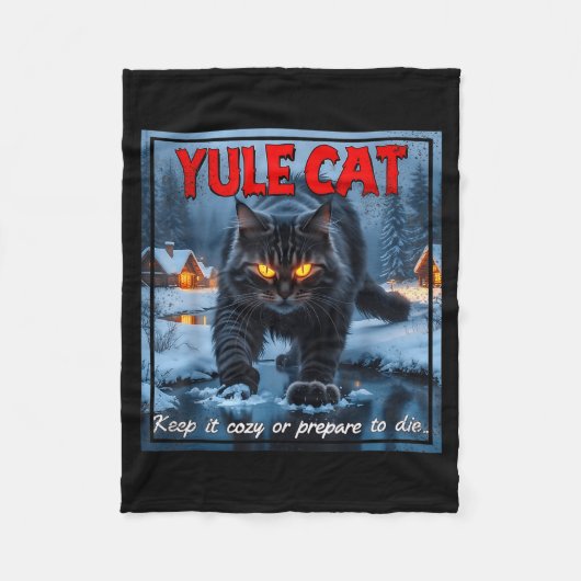 Yule Cat Keep It Cozy Funny Winter Quote Fleece Deken (Voorkant)