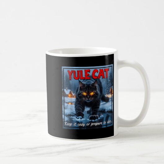 Yule Cat Keep It Cozy Funny Winter Quote Koffiemok (Rechts)