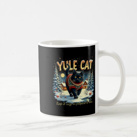Yule Cat Keep It Cozy Funny Winter Quote  Koffiemok (Rechts)