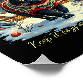 Yule Cat Keep It Cozy Funny Winter Quote Poster (Hoek)