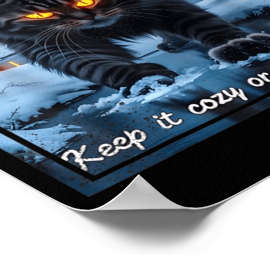 Yule Cat Keep It Cozy Funny Winter Quote Poster (Hoek)