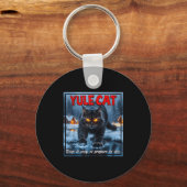 Yule Cat Keep It Cozy Funny Winter Quote  Sleutelhanger (Voorkant)