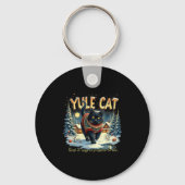 Yule Cat Keep It Cozy Funny Winter Quote  Sleutelhanger (Voorkant)