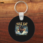 Yule Cat Keep It Cozy Funny Winter Quote Sleutelhanger (Voorkant)