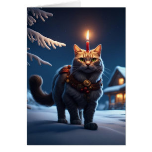 Yule Cat Vakantie Groet Kaart