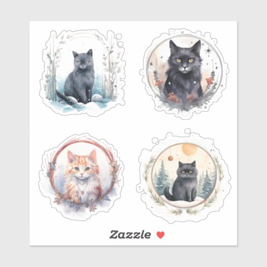 Yule Cats Vinyl Sticker Set (Vel)