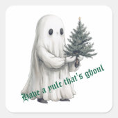 Yule, dat is Ghoul Christmas Ghost Vierkante Sticker (Voorkant)