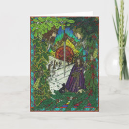 Yule, de Eiken Koning en de Koning van de Hulst Feestdagen Kaart