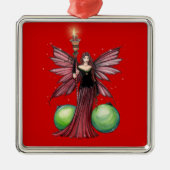 Yule Fairy kerstversiering Metalen Ornament (Voorkant)