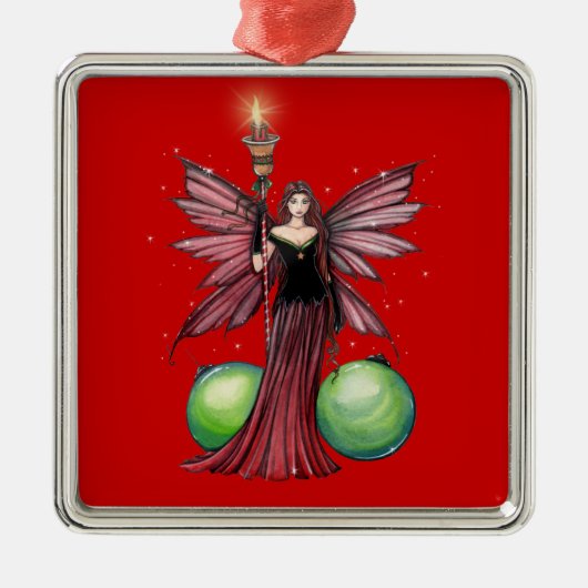 Yule Fairy kerstversiering Metalen Ornament (Voorkant)