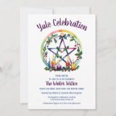 Yule Feestelijke Pentacle Star Winter Solstice Wic Kaart (Voorkant)