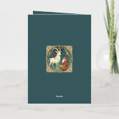 Yule Goat And Jultomten Scandinavian Christmas Kaart (Achterkant)