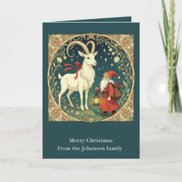 Yule Goat And Jultomten Scandinavian Christmas Kaart