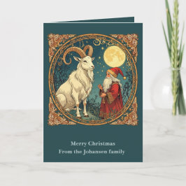 Yule Goat And Jultomten Scandinavian Winter  Kaart