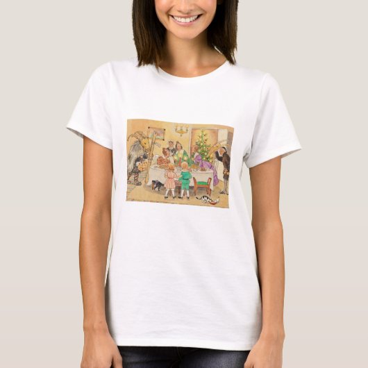 Yule Goat at at the Dinner Table T-shirt (Voorkant)