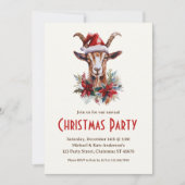 Yule Goat in het Santa Hat Boerderij Animal Christ Kaart (Voorkant)