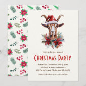 Yule Goat in het Santa Hat Boerderij Animal Christ Kaart (Voorkant / Achterkant)