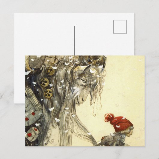 Yule Goat John Bauer Briefkaart (Voorkant / Achterkant)