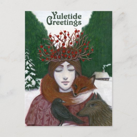 Yule Greetings Feestdagenkaart (Voorkant)
