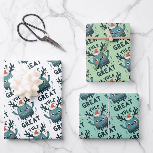 Yule Grote Leuke Kerst Verpakking Papieren Bladen Inpakpapier Vel (Voorkant)