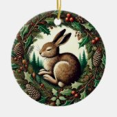 Yule Hare Keramisch Ornament (Voorkant)