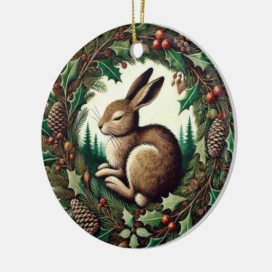 Yule Hare Keramisch Ornament (Links)