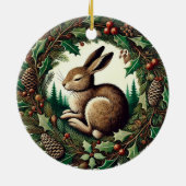 Yule Hare Keramisch Ornament (Achterkant)