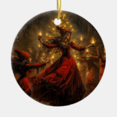 Yule Heks Kerstmis Keramisch Ornament (Voorkant)
