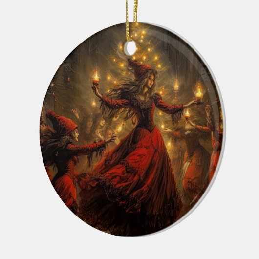 Yule Heks Kerstmis Keramisch Ornament (Links)