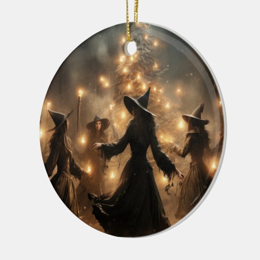 Yule Heks Kerstmis Keramisch Ornament (Links)