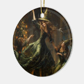 Yule Heks Kerstmis Keramisch Ornament (Links)