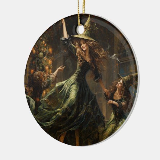 Yule Heks Kerstmis Keramisch Ornament (Links)