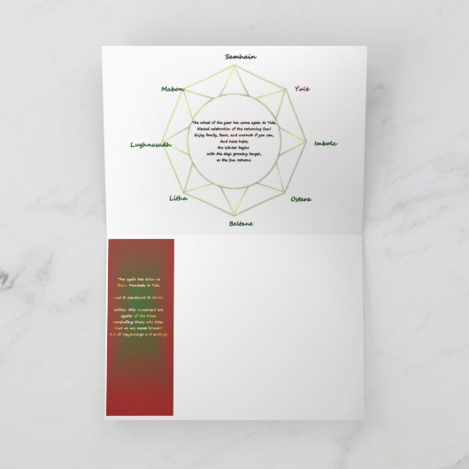 Yule Holiday Greeting Kaart (Binnen)