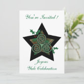 Yule - Joyous Yule - uitnodiging (Staand voorkant)