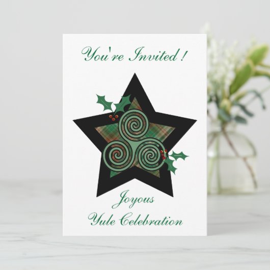 Yule - Joyous Yule - uitnodiging (Staand voorkant)