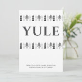 Yule kerstboom gepersonaliseerd feestdagenkaart (Staand voorkant)