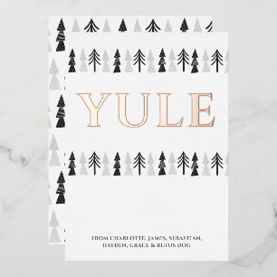 Yule kerstboom gepersonaliseerd folie feestdagenkaart