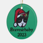 Yule Kitty Cat Keramisch Ornament (Links)