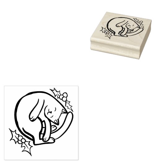 Yule Kitty Cat Rubberstempel (Gestempeld)