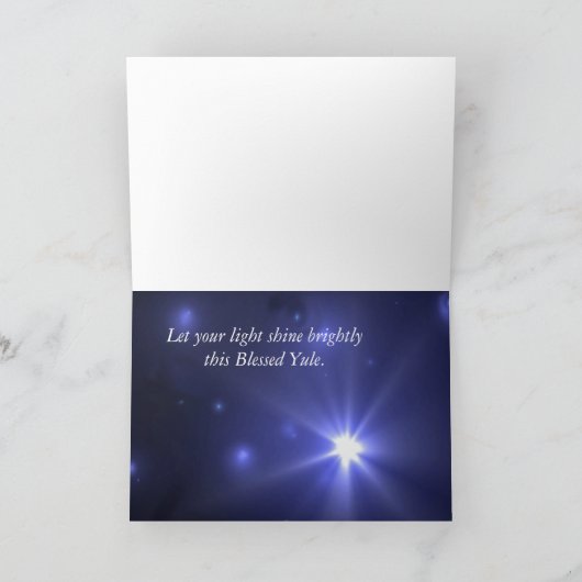 Yule-Let licht schijnt op Yule Feestdagen Kaart (Binnen)