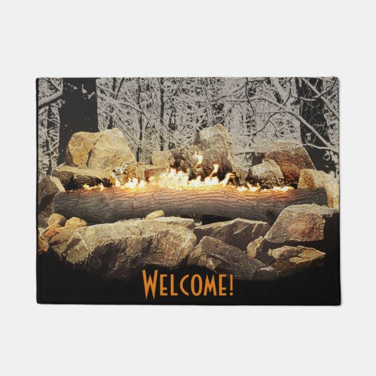Yule-log branden deurmat (Voorkant)