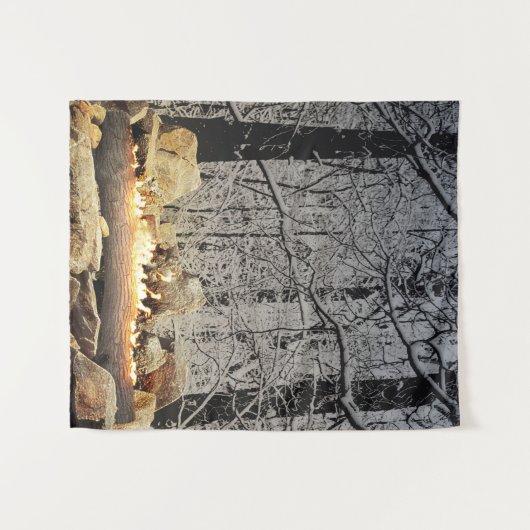 Yule-log branden wandkleed (Voorkant (horizontaal))