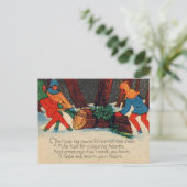 Yule Log Feestdagenkaart (Staand voorkant)