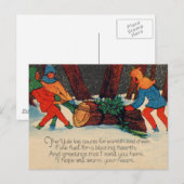 Yule Log Feestdagenkaart (Voorkant / Achterkant)